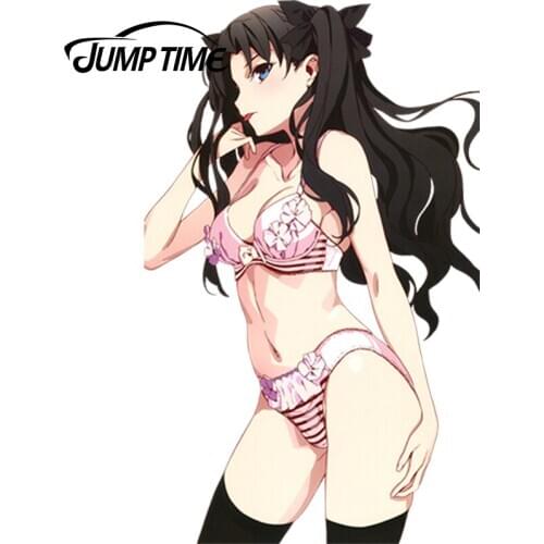 JumpTime 13cm x 8cm Sexy Bikini Girl Car Sticker Fate stay night Tohsaka Rin Beauty Stickers Car Decal Anime Graphic