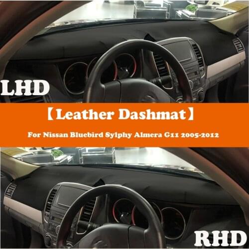 Leather Dashmat Accessories Car-Styling Dashboard Covers Pad Dash Mat Sunshade For Nissan Bluebird Sylphy Almera G11 2005-2012