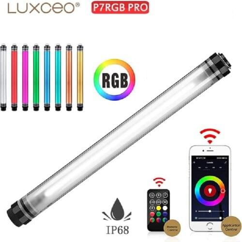 Luxceo P7 RGB Pro Photography Lamp IP6 Waterproof Videography Handheld Lighting Tube with APP Remote Control with Battery