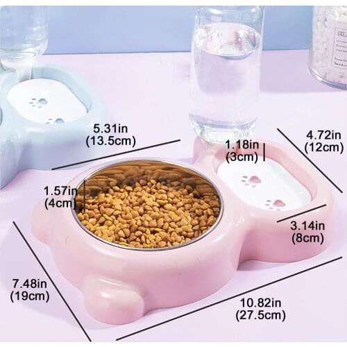 Bear Pet Bowls Dog Food Water Feeder Stainless Steel Pet Drinking Dish Feeder Cat Puppy Feeding Supplies Small Dog Accessories