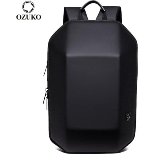OZUKO Brand Fashion Hard Shell Men Backpack Waterproof College Student Schoolbag for Teenager Laptop Backpacks Male Travel Bag