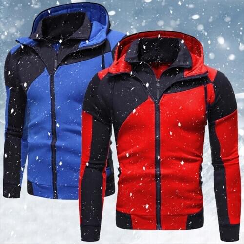 2020 Autumn Winter New Mens Jacket Slim Fit Hooded Zipper Jacket Male Solid Cotton Thick Warm Hoodies Coat Men Clothing Tops