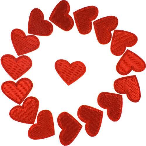 10pcs Heart Embroidered patches for clothing DIY patches iron on thermo sticker sewing fabric appliques Decoration