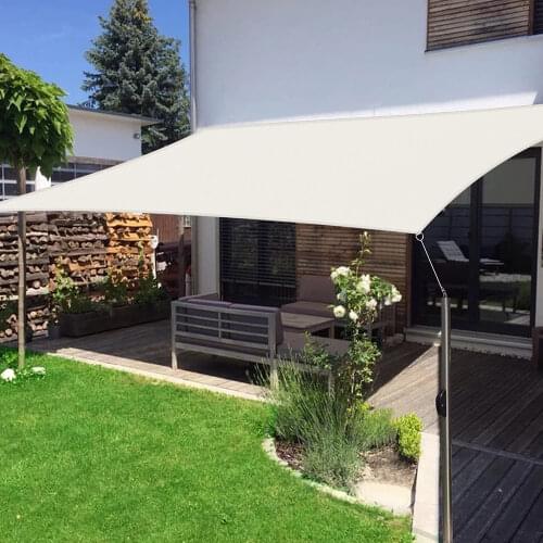Beige rectangular shade sail shade tarpaulin cloth screen-UV resistant and durable commercial grade-Outdoor terrace carport