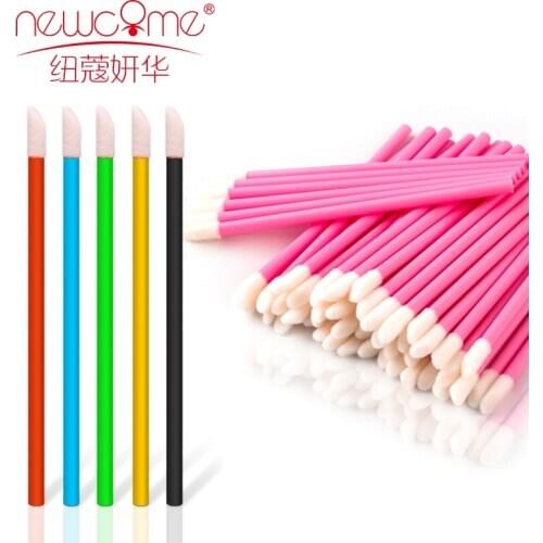 NEWCOME 50/100PCS Disposable Lip Brush Cleaning Lipstick Mascara Wands Applicator Lip Brushes Gloss Brushes Makeup Tools