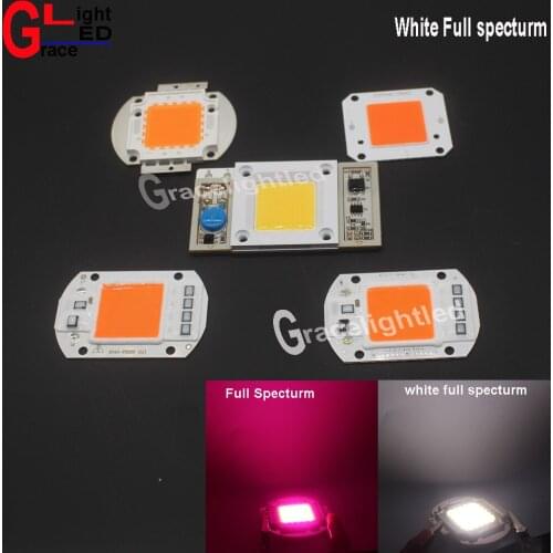 New 50W 50 Watts High Power White Full specturm 400-840nm 12V 32V 110V 220V LED Bead chip for Growth Plant light DIY 1pcs