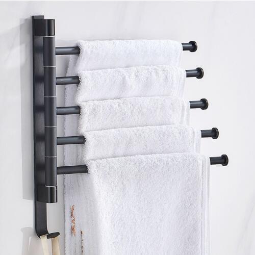 New style Rotatable Tower Hanger Aluminum Activity Towel Bar Bathroom Towel Rack Hair Dryer Holder Bathroom Accessories