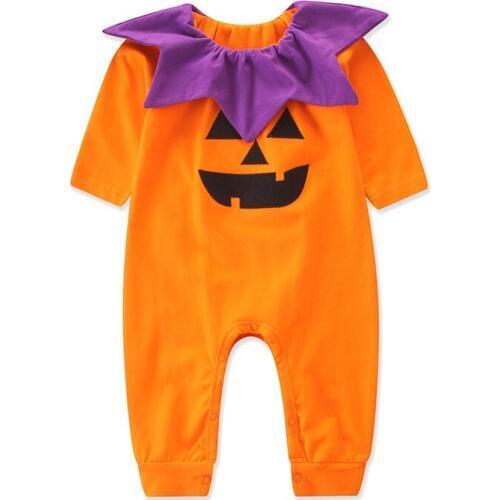 Halloween Clothes Newborn Baby Boy Girl Pumpkin Pattern Romper Baby Long Sleeve Jumpsuit Outfit New Born Clothing