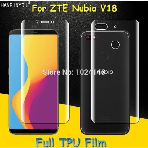 Front / Back Full Coverage Clear Soft TPU Film Screen Protector For ZTE Nubia V18 6.0" Cover Curved Parts (Not Tempered Glass)