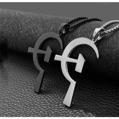 Fashion titanium steel sickle hammer pendant hipster necklace pendant hot sale