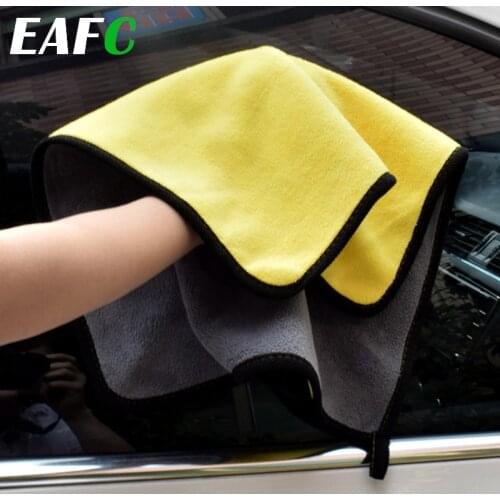 1pc Car Care Polishing Wash Towels Plush Microfiber Washing Drying Towel Strong Thick Plush Polyester Fiber Car Cleaning Cloth