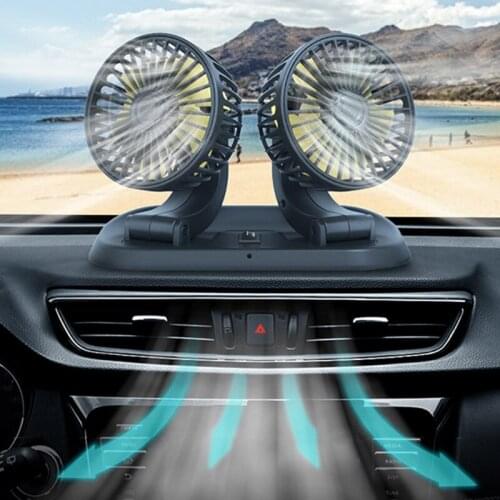 Portable Car Fan Usb Charging Small Fan Mini Double Head Desktop Fan