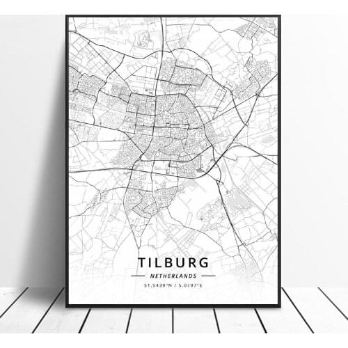 Zoetermeer Tollebeek Venlo Enschede Nijmegen Tilburg Deventer Netherlands Map Poster