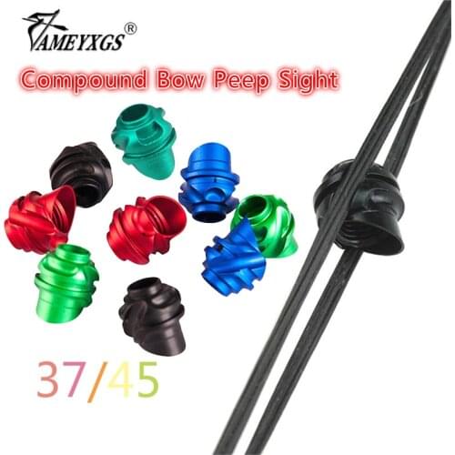 1pc 37/45 Degree Archery Bow Peep Sight Aluminum Alloy Sight Scope Housing For Compound Bow Hunting Shooting Accessories