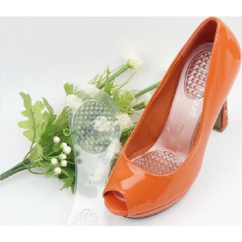 Silicone transparent adhesive massage anti-skid high heel Falt foot Arch Gel insoles pad Insert Cushion 1pair=2pcs bj4552
