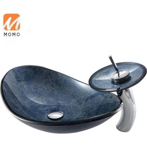 Glass Wash Basin Designs Color Art Portable Hand Oval Wash Basin