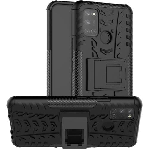 For Oppo Realme C17 Case Luxury PC + TPU Cover Stand Armor ShockProof Case For OPPO Realme 7i 7 i Realme7i Protective Phone Case