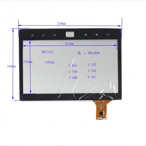 ZhiYuSun XWC2098 XWC 1571 NEW 239mm*168mm GT928 Touch sensor panel use GPS DVD overlay kit Resolution 239*168 XWC 2098