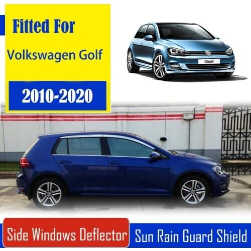1 Set Chrome Side Vent Sun Shade Window Visors Rain Guard Deflectors For Volkswagen Golf 2010-2020