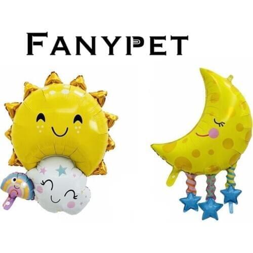 1pc Smiley Rainbow Sun Foil Balloons Moon Pendant Cartoon Helium Balloon Baby Shower Globos Birthday Party Decoration Kids Toys