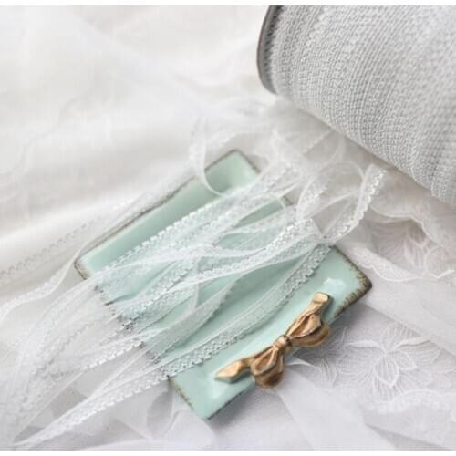 10 Meters High Quality White Flower Smooth Polyester Lace Trim Fabric Lace Sewing Supplies Gament Curtain Accessories Lace 8mm