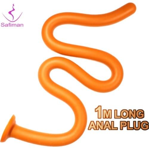 100cm Super Long Anal Whip Soft With Suction Cup G Spot Anal Dildo Man/Women Masturbator Butt Plug Long Dick Anal Toys Massager