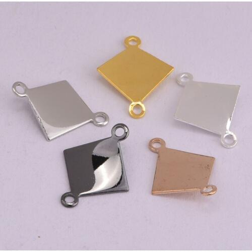 20 pieces 18.5 * 10mm geometric double hanging quadrilateral copper pieces irregular ornaments jewelry accessories
