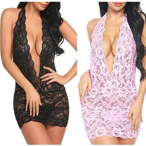 2020 Sexy Lingerie Women Lace Nightgown Sexy Underwear Babydoll Sleepwear Lingerie Sexy Hot Erotic Dress