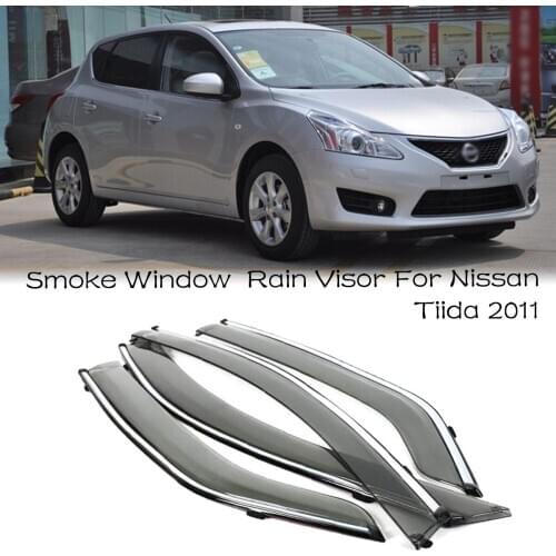 4pcs Blade Side Windows Deflectors Door Sun Visor Shield For Nissan Tiida 2011
