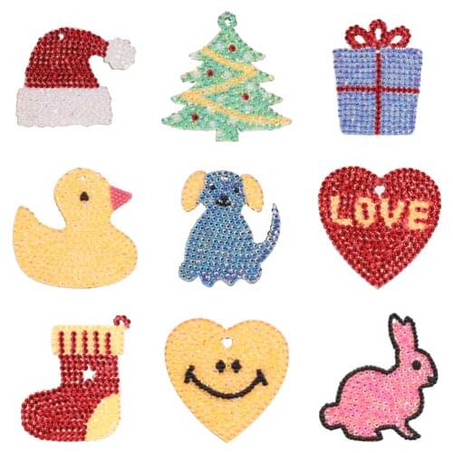 Animal DIY Diamond Painting Pendant Christmas Tree Pendant Full Drills Special Shape Cartoon Diamond Embroidery Decorations Gift