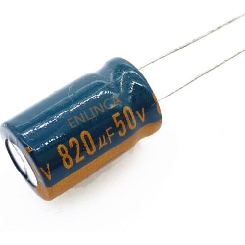 20pcs/lot High Frequency Low Impedance 50V 820UF Aluminum Electrolytic Capacitor Size 13*20 820UF 50V 20