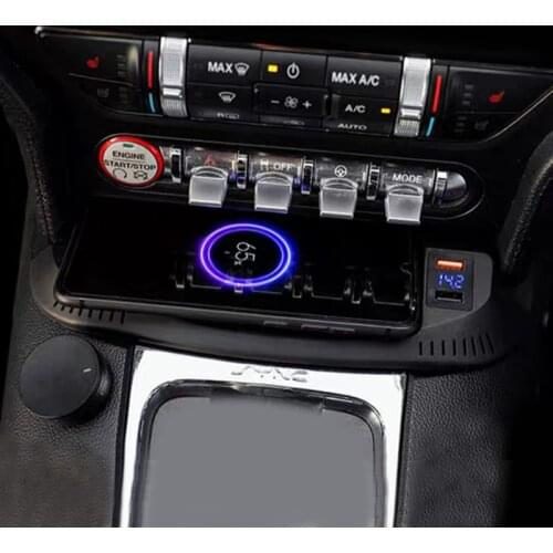 15W QI car wireless charging phone charger fast charger charging plate pad charging holder for Ford Mustang 2016-2020