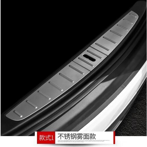 Car Accessories For Tesla Model X Trunk Inner Rear Bumper Protector Sill Foot Step Plate Rear Guard Pedal Auto Sticker 2016-2020
