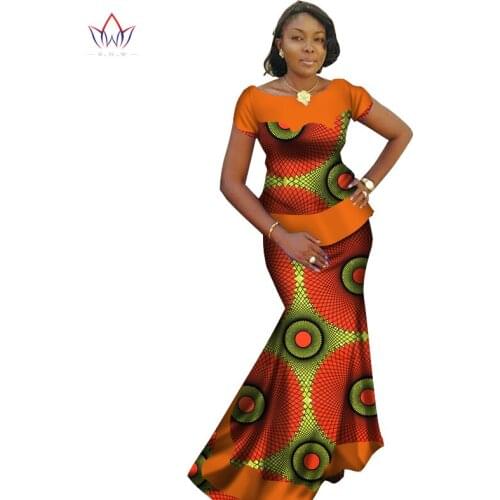 BintaRealWax Summer African Skirt Set For Women Dashiki Plus size New Style African Clothes Bazin Riche Dress for Party WY2695