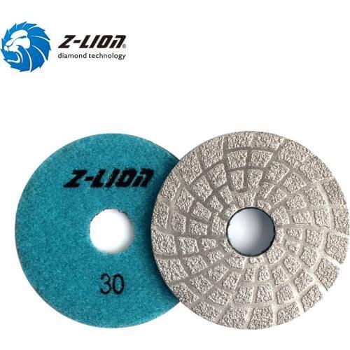 Z-LION 3" 2 Pcs Diamond Grinding Disc Vacuum Brazed Polishing Pad Granite Marble Concrete Fast Polishing Grinding