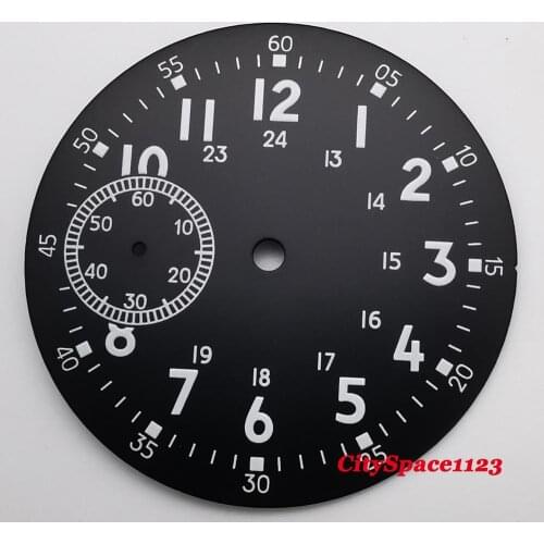 Corgeut 38.9mm Black Sterile Dial Luminous Watch Dial fit 6497 st3600 Hand Winding Movement mens Watch Parts