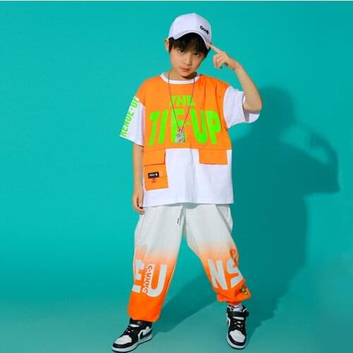 Childrens Sets Boys Girls Streetwear Hip Hop Tracksuit Short Sleeve Loose Casual T-shirt Cargo Pant Kids Tops Tees Clothing