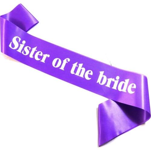 3pcs Sister of the bride sash White black ribbon pink printing bridal shower hot pink purple bachelorette hen party 2020 new