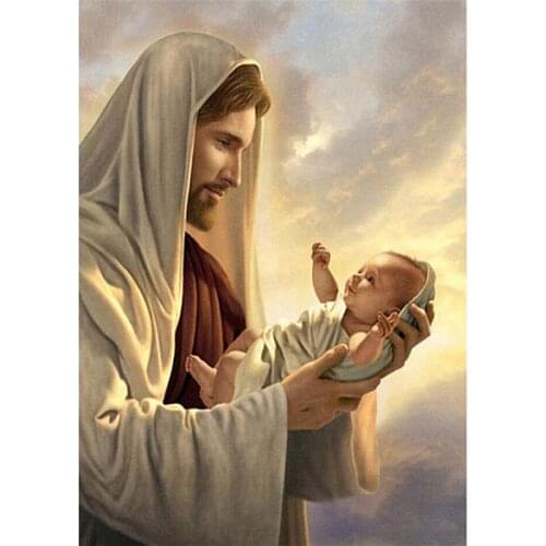 DIY 5D Diamond Painting Round Drill Kits Rhinestone Picture Art Craft for Home Wall Decor 12X16In Jesus Christ Religious