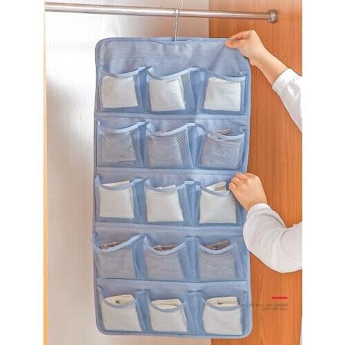Cloudsweet Double side Hanging Bag Socks Bra Underwear Rack Hanger Wall Wardrobe Hang Storage Organizer Bag Storage Bags