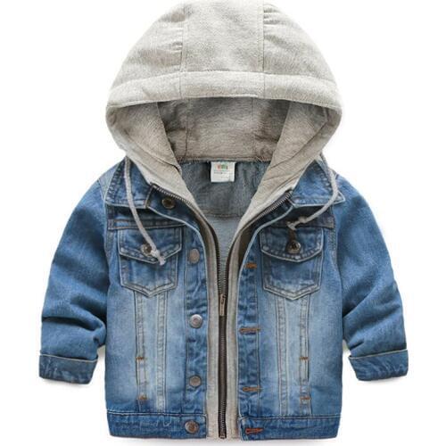 2018 New Kids Boy Denim Jackets Childrens Jacket Denim Boys Hooded Jean Jackets Girls Kids Clothing Baby Coat Casual Outerwear