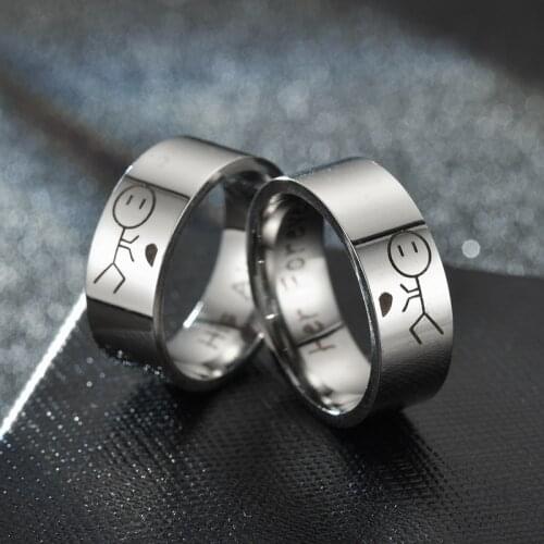 Letter Women Ring His Always Her Forever Rings Man Wedding Couples Cute Fashion Jewellery Metal Silver Color Lovers Pierscionki