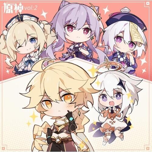 Game Genshin Impact Keychain Paimon Klee Venti :Tartagli Diluc Ragnvindr Acrylic Stand Model Plate Keyring Cosplay Pendant Toy