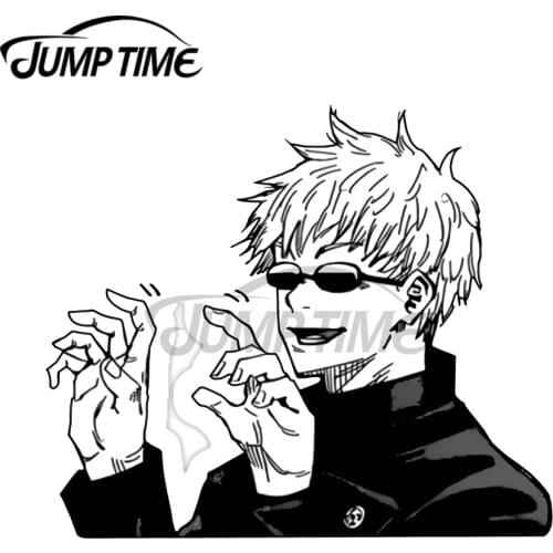 JumpTime 13 x 7.8cm Funny Satoru Gojo Jujutsu Kaisen Car Stickers Vinyl Car Wrap Decal Waterproof Suitable For VAN RV Decoration