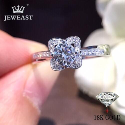 Natural Diamond 18K Gold Pure Gold Ring Beautiful Gemstone Ring Good Upscale Trendy Classic Party Fine Jewelry Hot Sell New 2020
