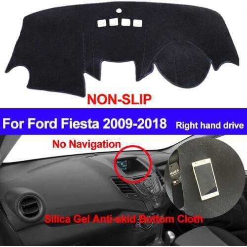 TAIJS For Ford Fiesta 2009 - 2011 2012 2013 2014 2015 2016 Dash Mat DashMat Silicone Non-Slip Sun Shade Dashboard Cover Carpet