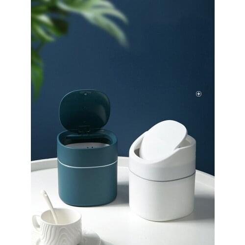 Creative Simple Waste Bins Nordic White Small Food Cute Plastic Bedroom Waste Bins Desk Cubo Reciclaje Household Products DG50WB