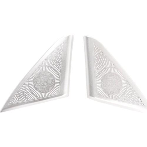 2Pcs Speaker Cover Car Accessories Aluminum Alloy Tweeters Speaker Cover Trim Sticker for 7 Series 2009-2014 Models