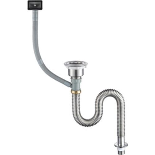 Kitchen stainless steel sink drain pipe anti-rust, single sink sink drain pipe with overflow pipe, bathroom sewer accessories