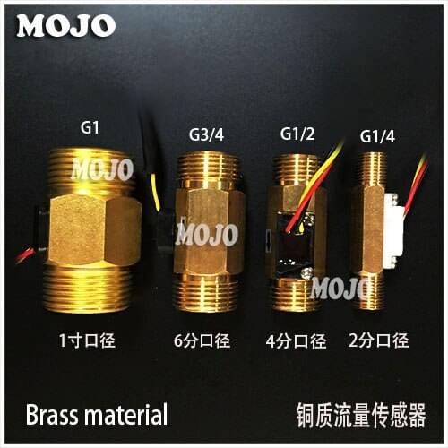 Copper Flowmeter Turbine Flow Sensor Output Hall Pulse Signal with 2:4:6:1 Caliber